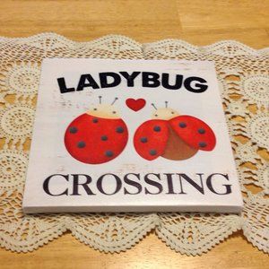 Ladybug Crossing wall art, cute and colorful